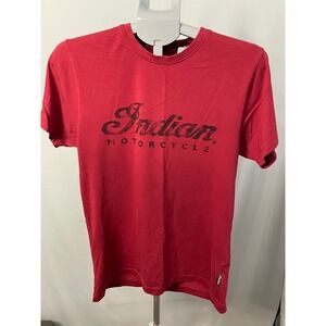 Indian Motorcycle T-Shirt Mens Small Red Graphic Logo‎ Short Sleeve Tee